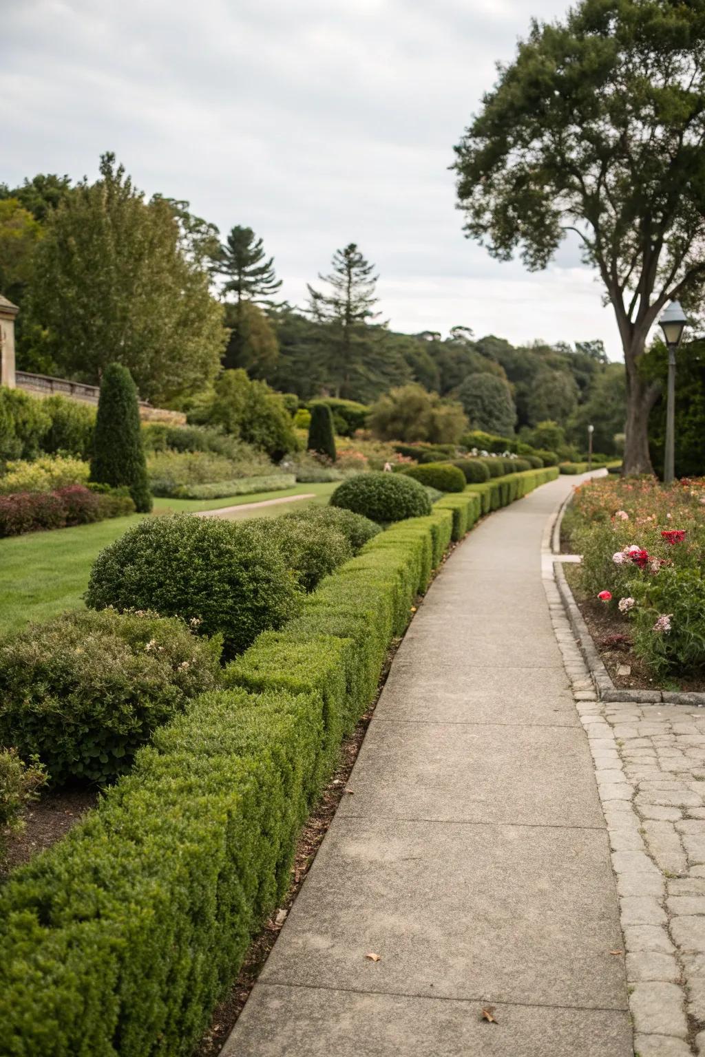 Pathway designs guide guests through beauty.