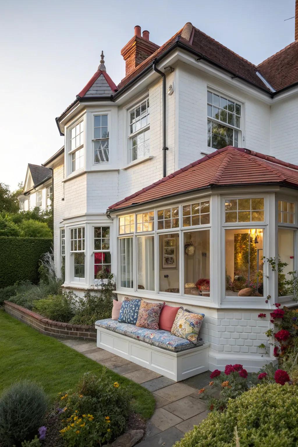 A large bay window adds charm and functionality to this home.