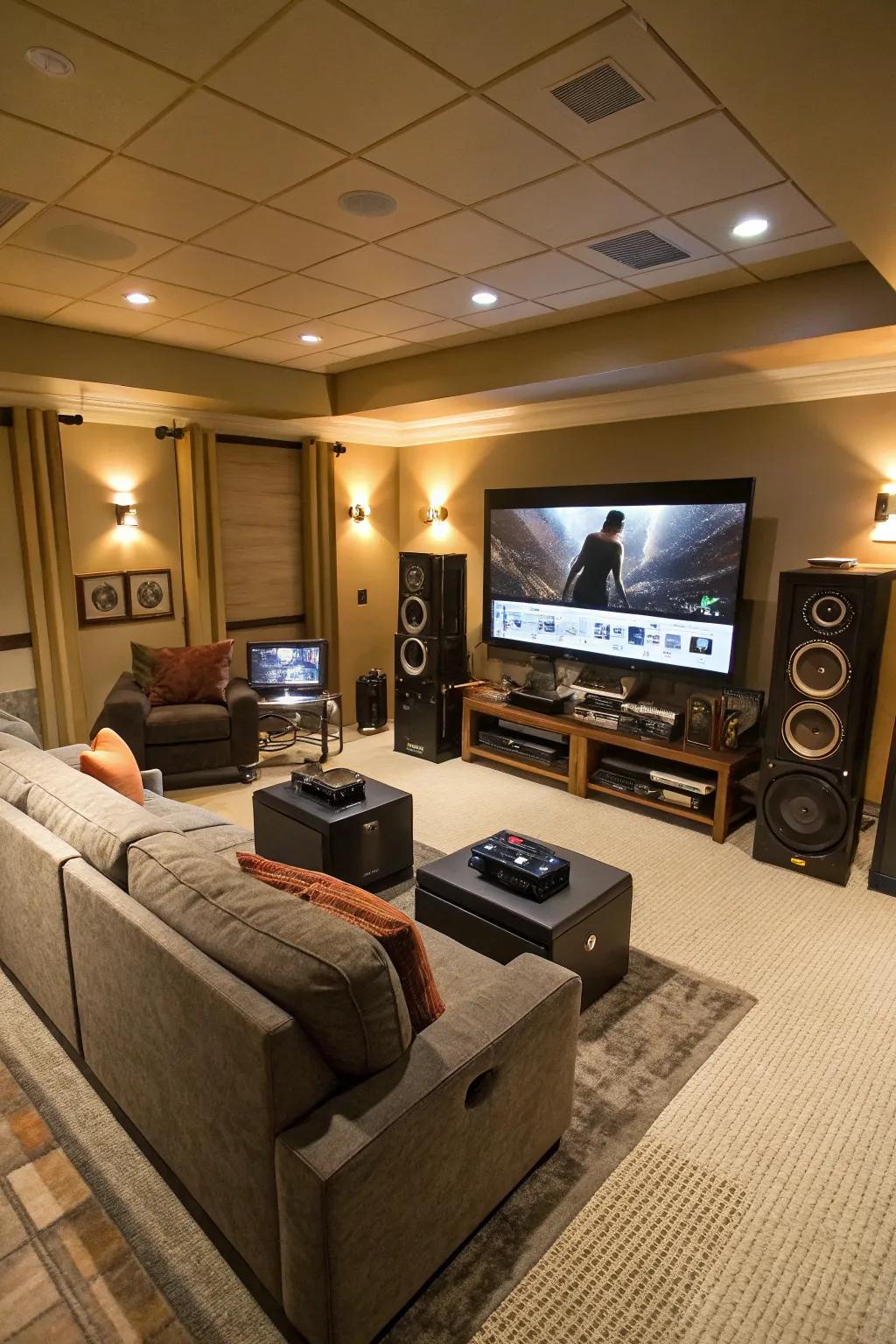 A surround sound system adds depth to your gaming sessions.