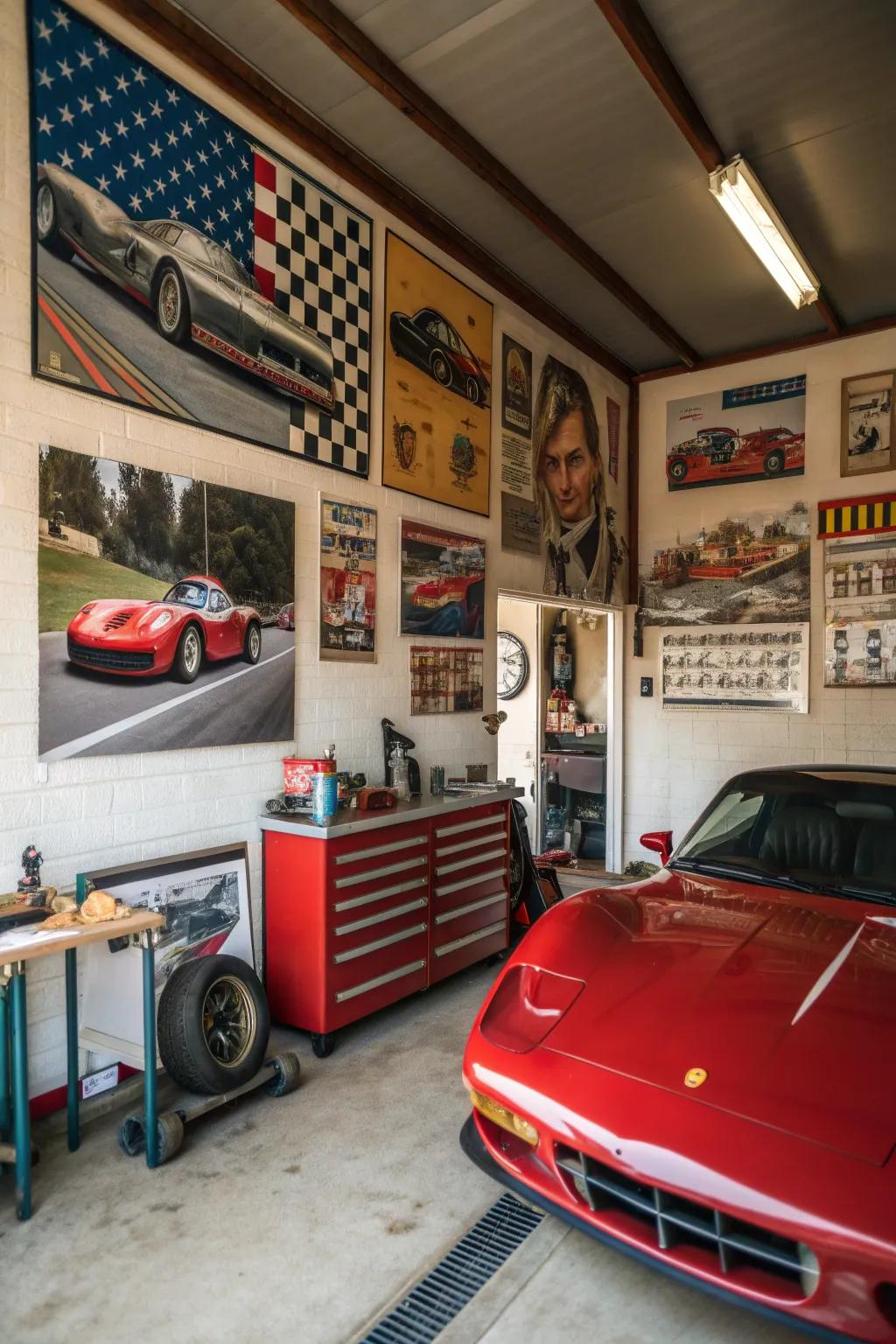 Decorative elements add character and flair to your garage.