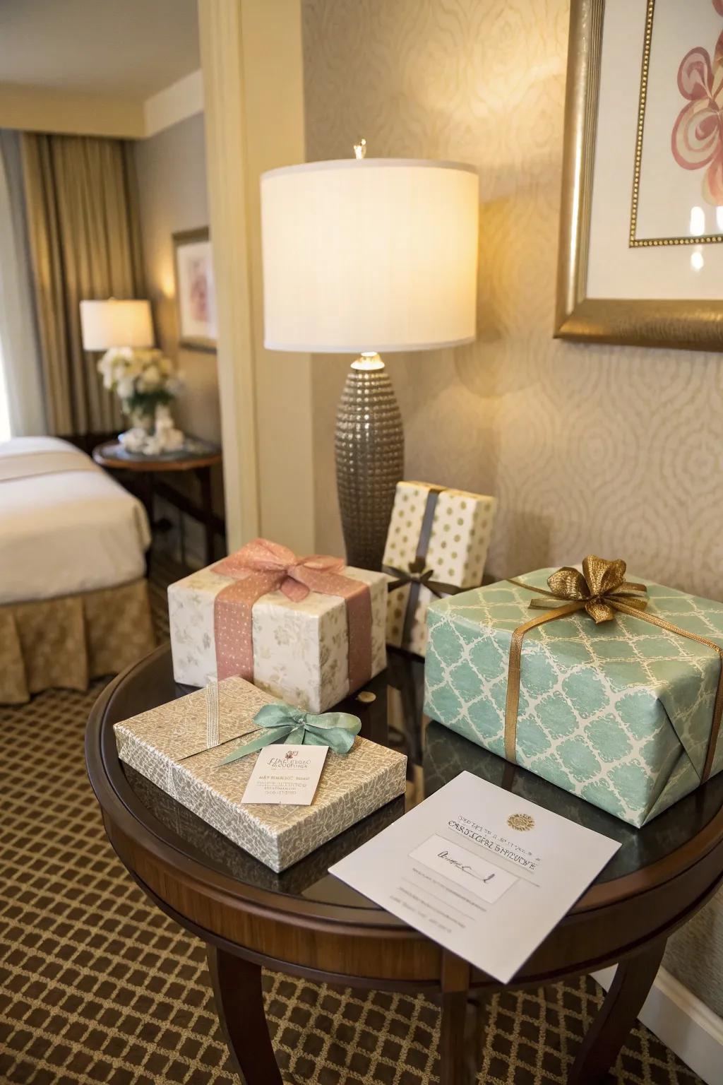 Add a personal touch with a dedicated gift table.