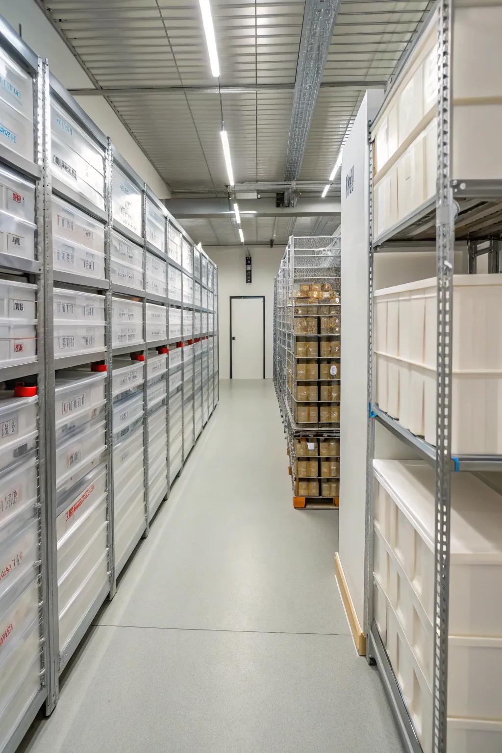 Aisles ensure easy access to all your stored items.