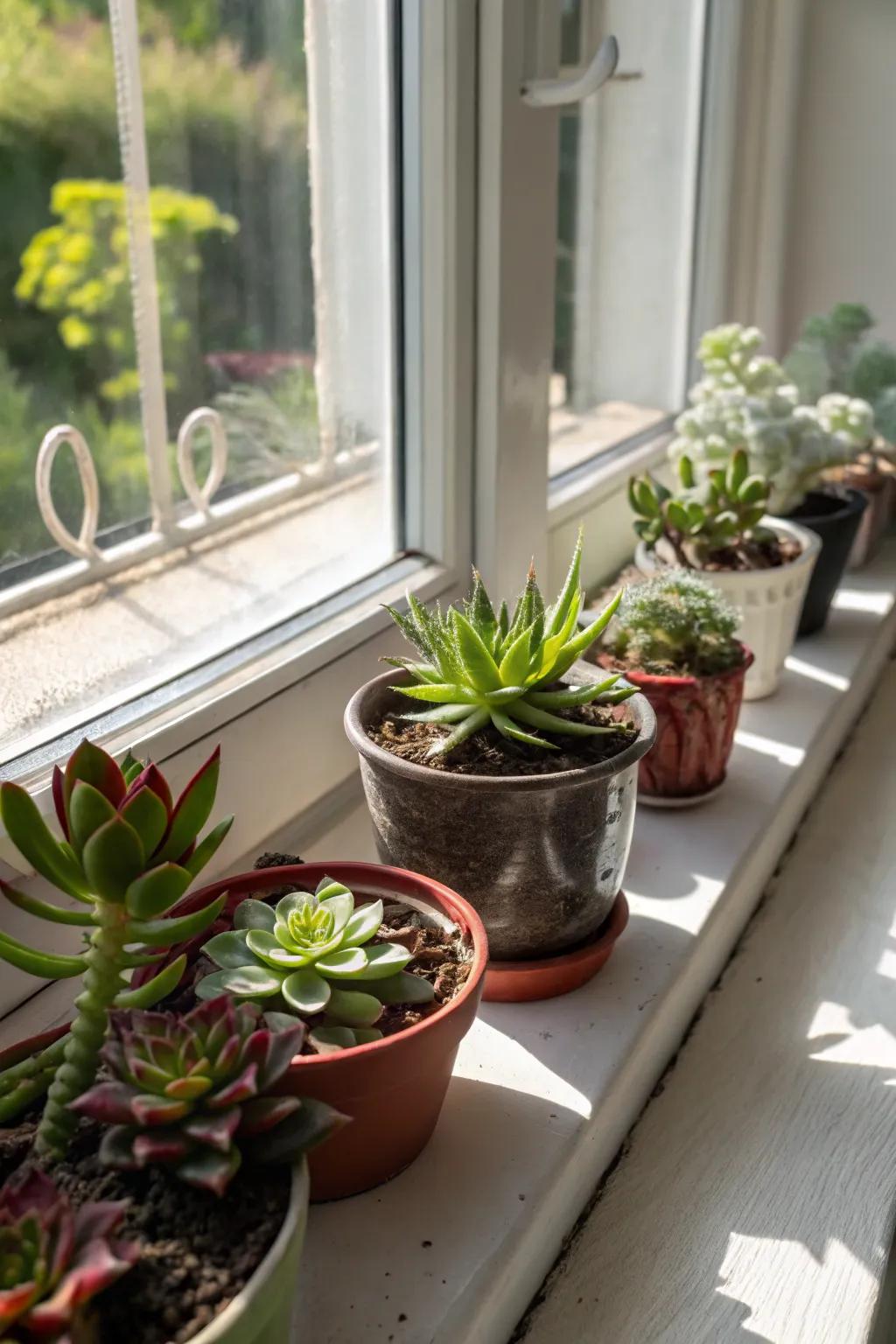 Bring desert charm indoors with succulent windowsills.