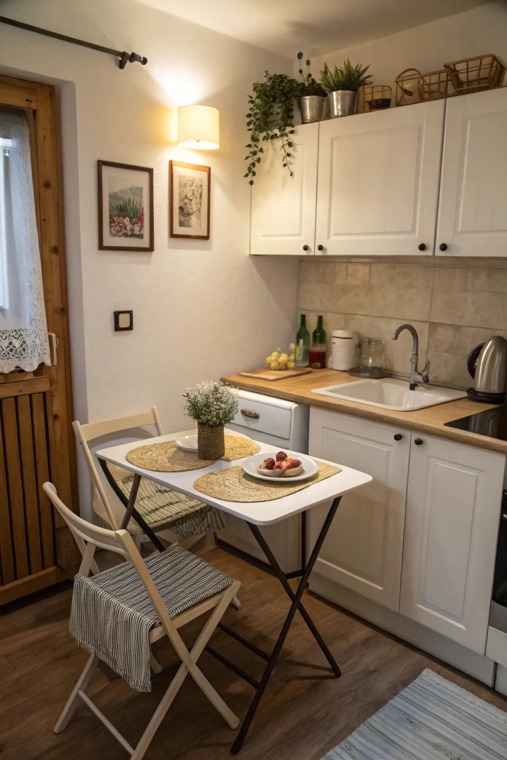 Compact dining solutions are perfect for small kitchens.