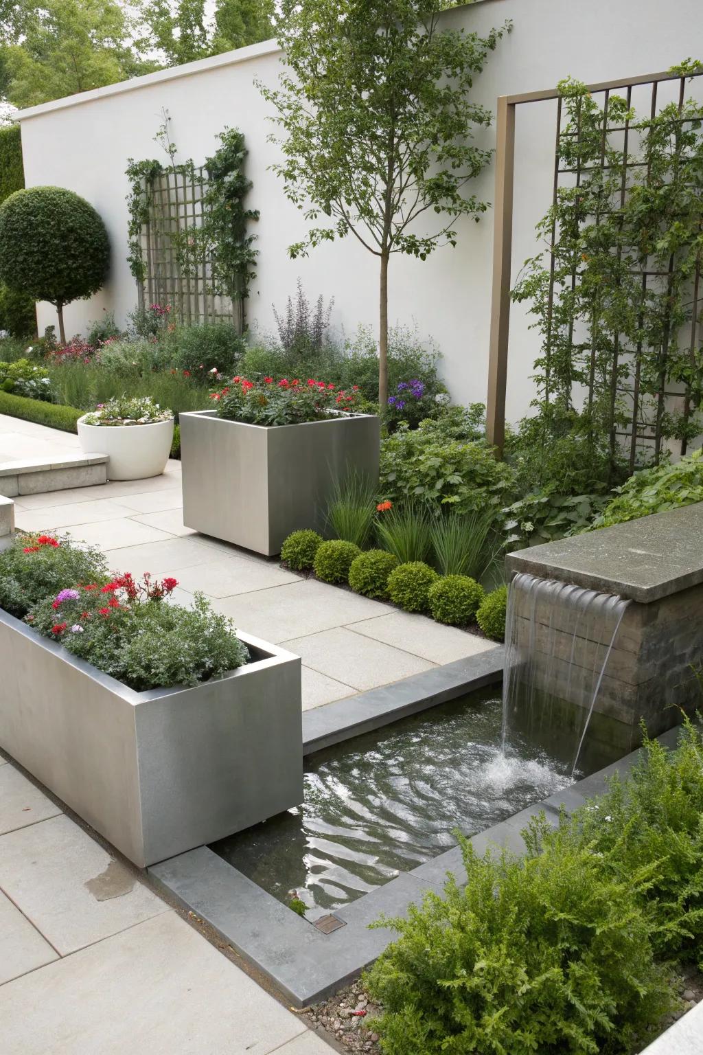 Modern design elements can elevate the look of your garden.