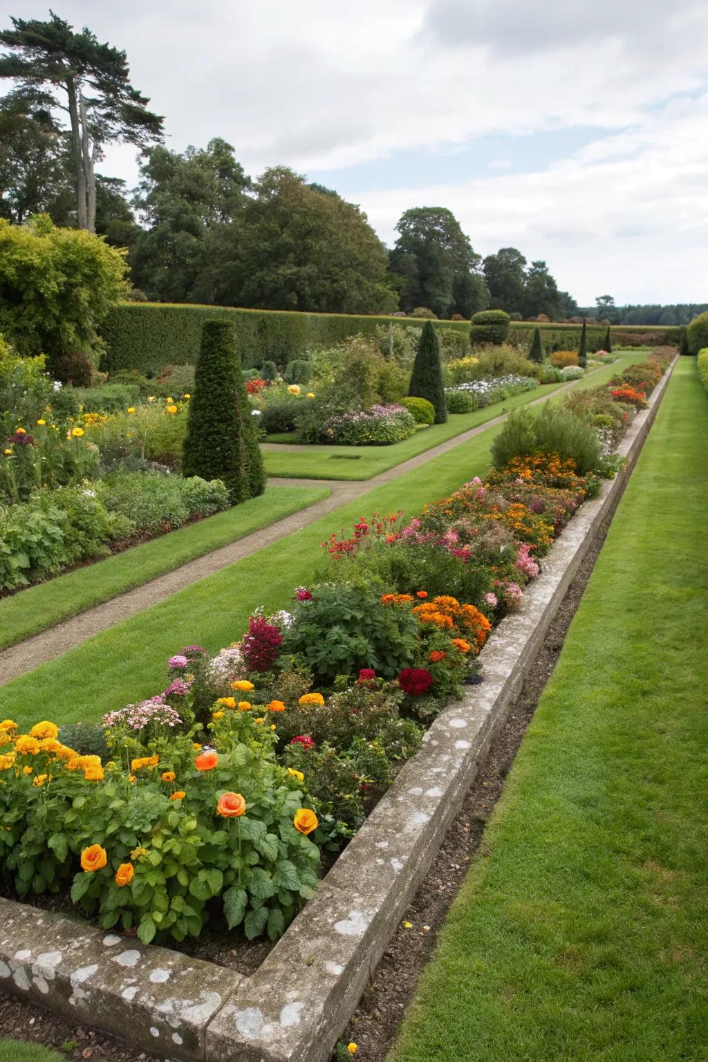 Well-defined lawn borders give the garden a sophisticated look.