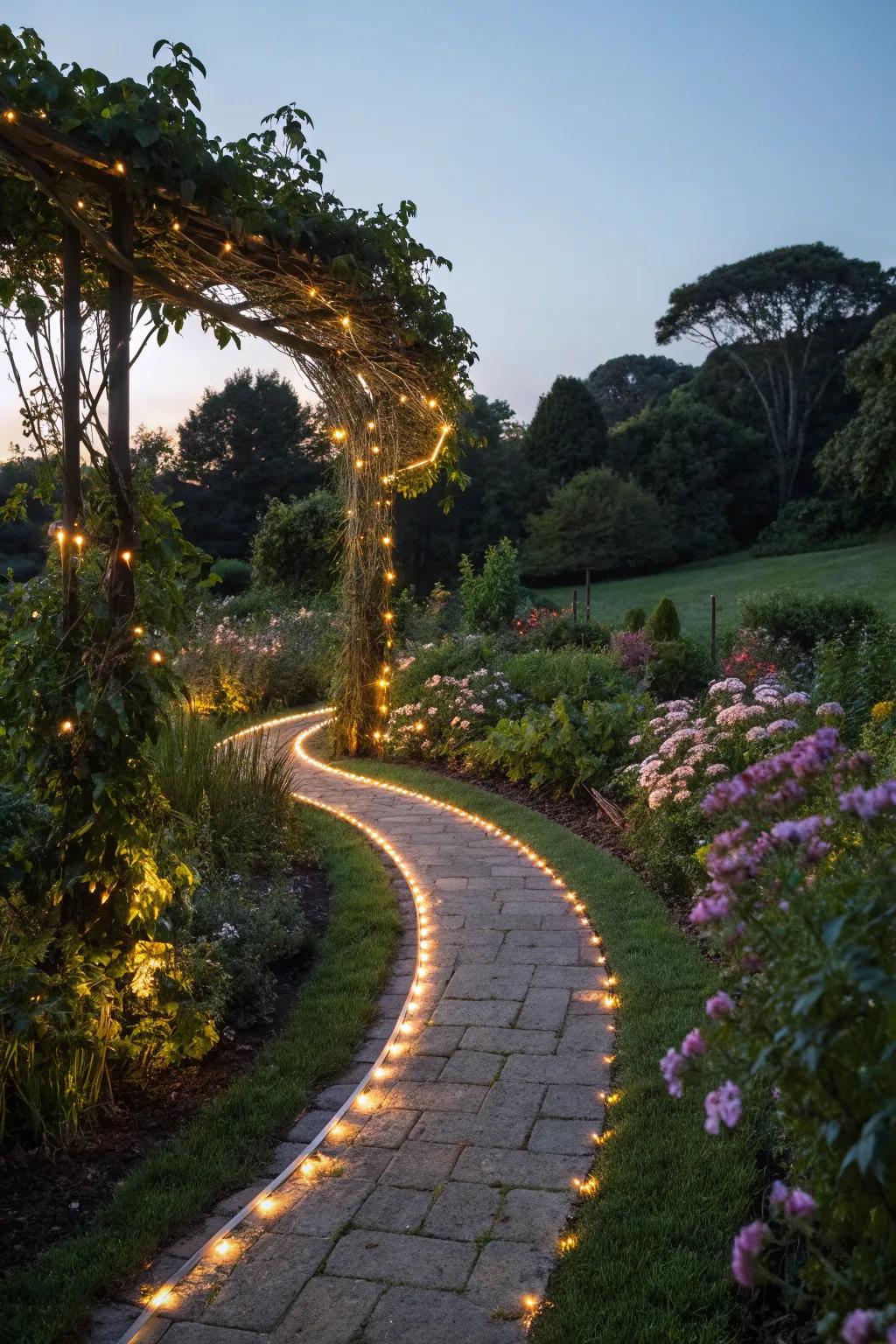 Create enchanting garden paths with LED lighting.