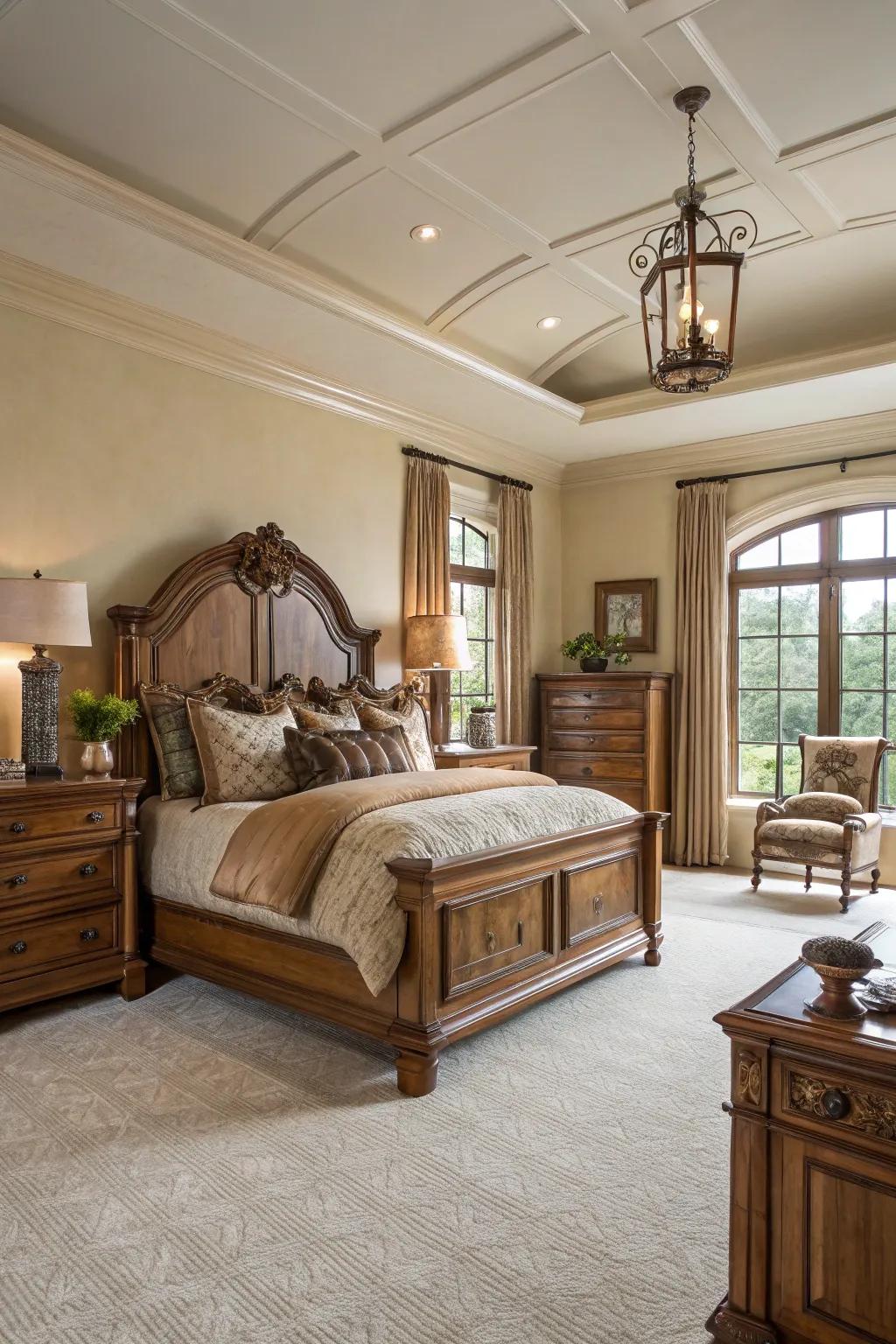 High-quality materials add a touch of luxury to the master bedroom.