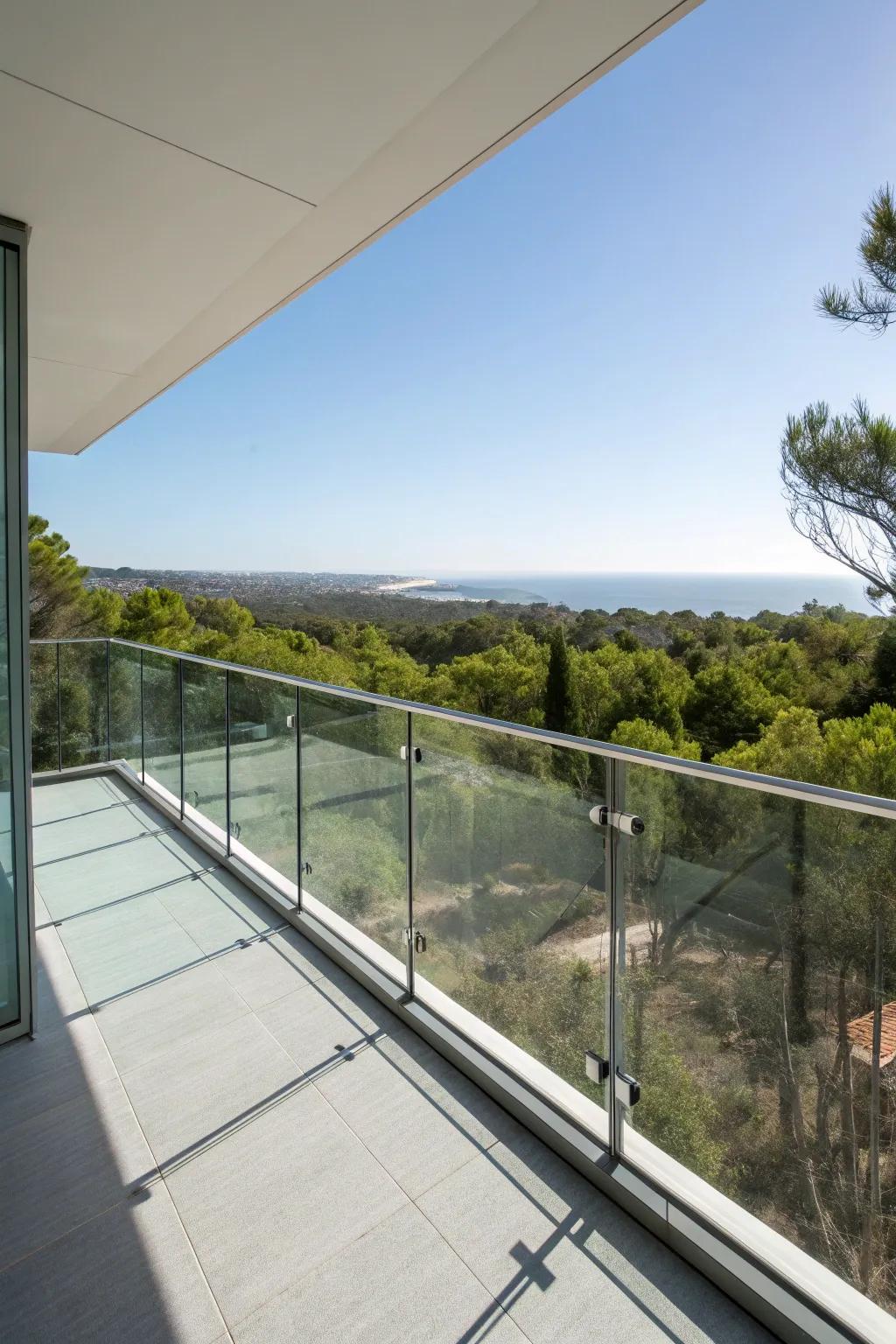 Amplify your scenery using sleek glass balustrades.
