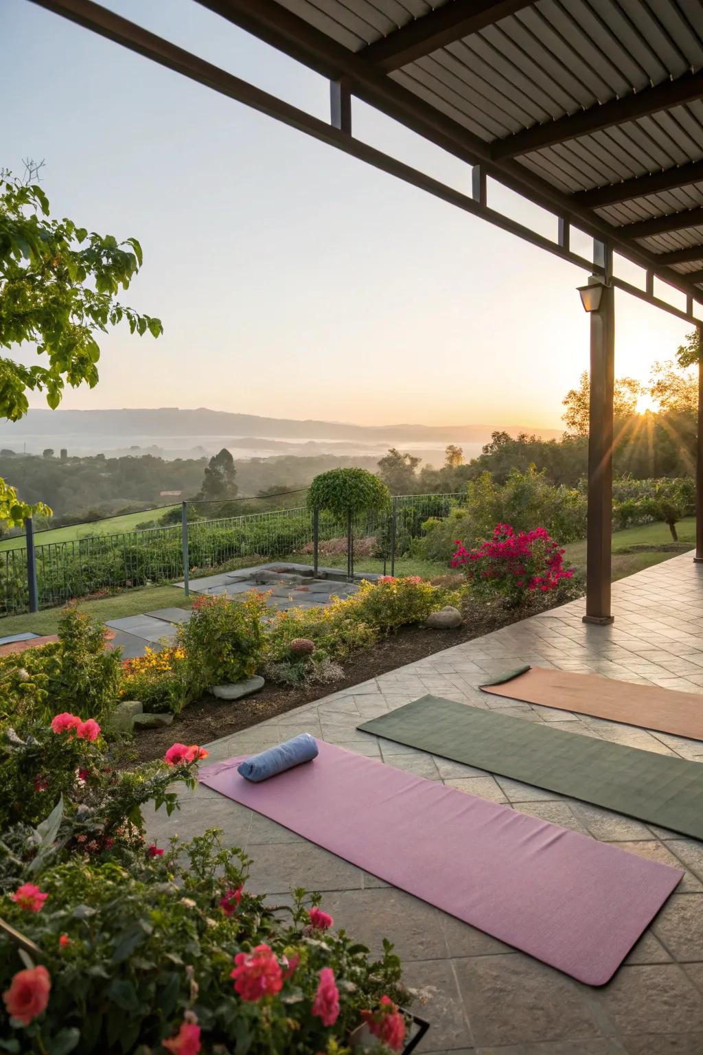 Position your yoga space to soak in the natural beauty around you.