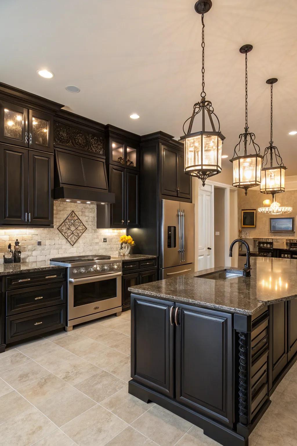 Lighting accentuates the sleek beauty of modern appliances.