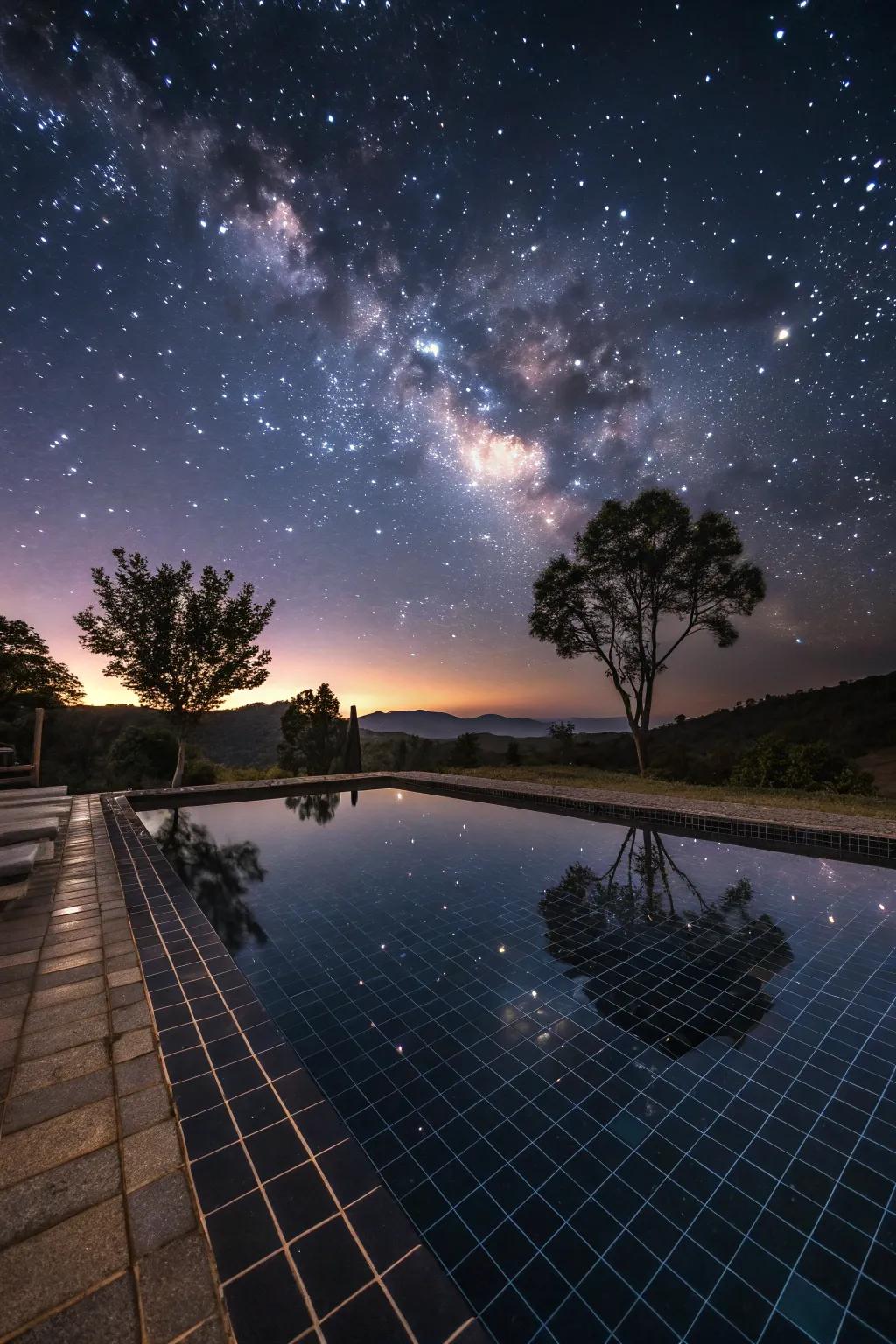 Cosmic carbon ceramics contribute celestial elegance toward your swimming pool.