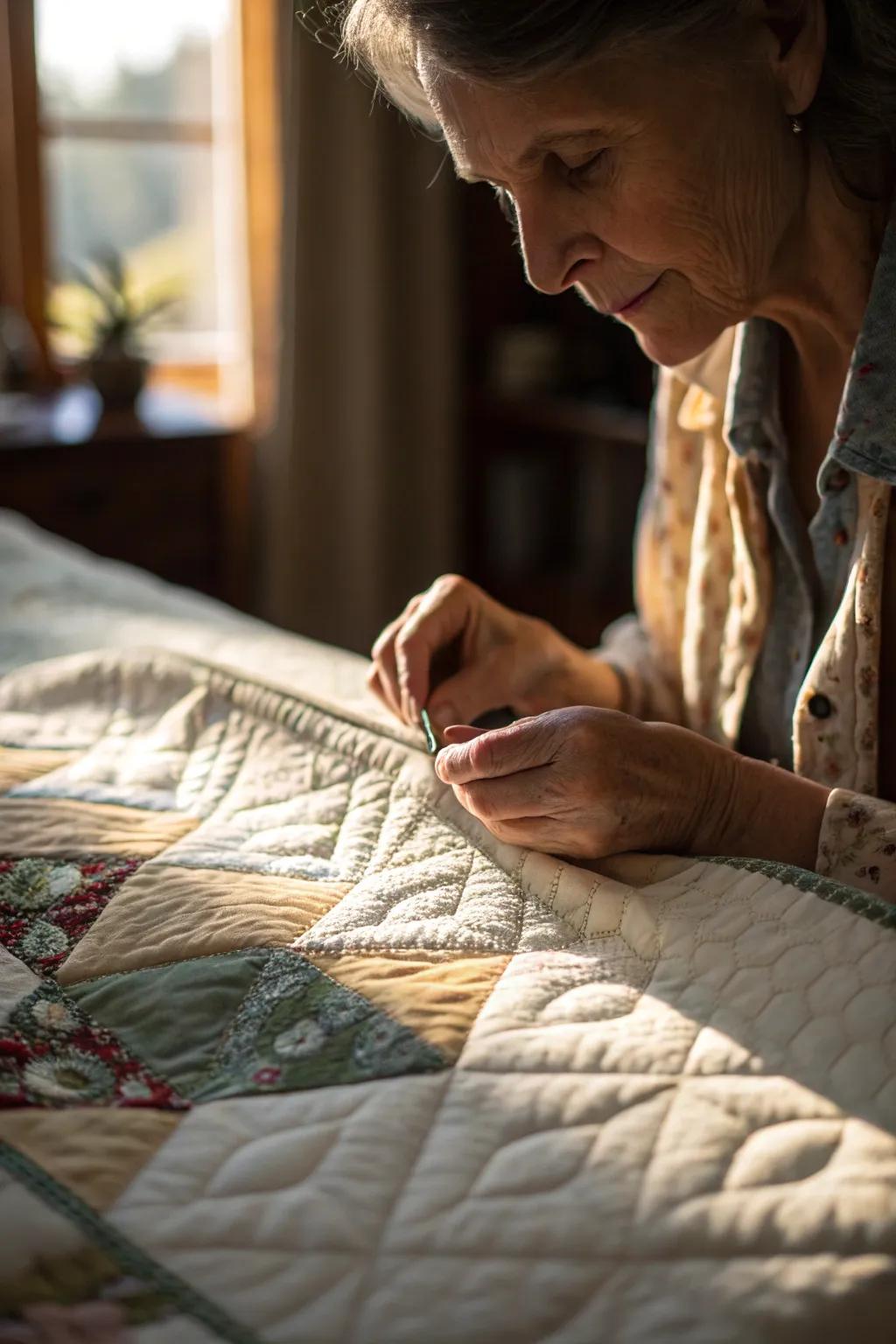 Hand quilting offers a personal and timeless finish to quilts.