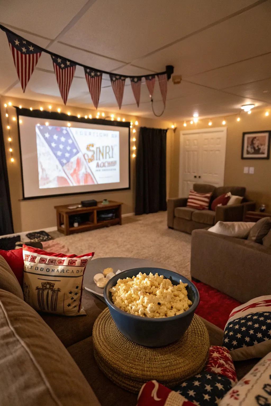 A themed movie night is a fun way to celebrate.