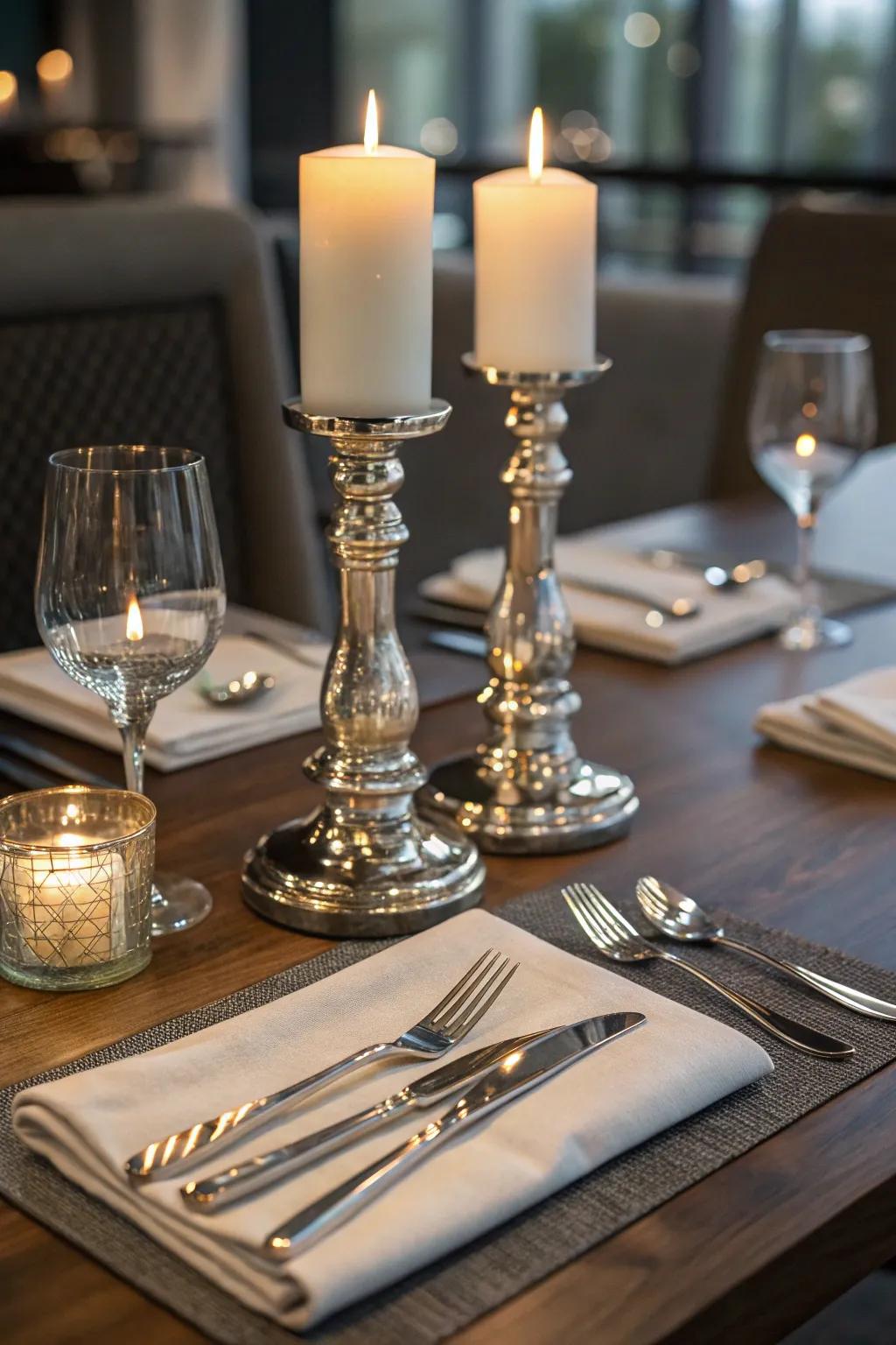 Metallic details bring subtle sheen to your romantic decor.