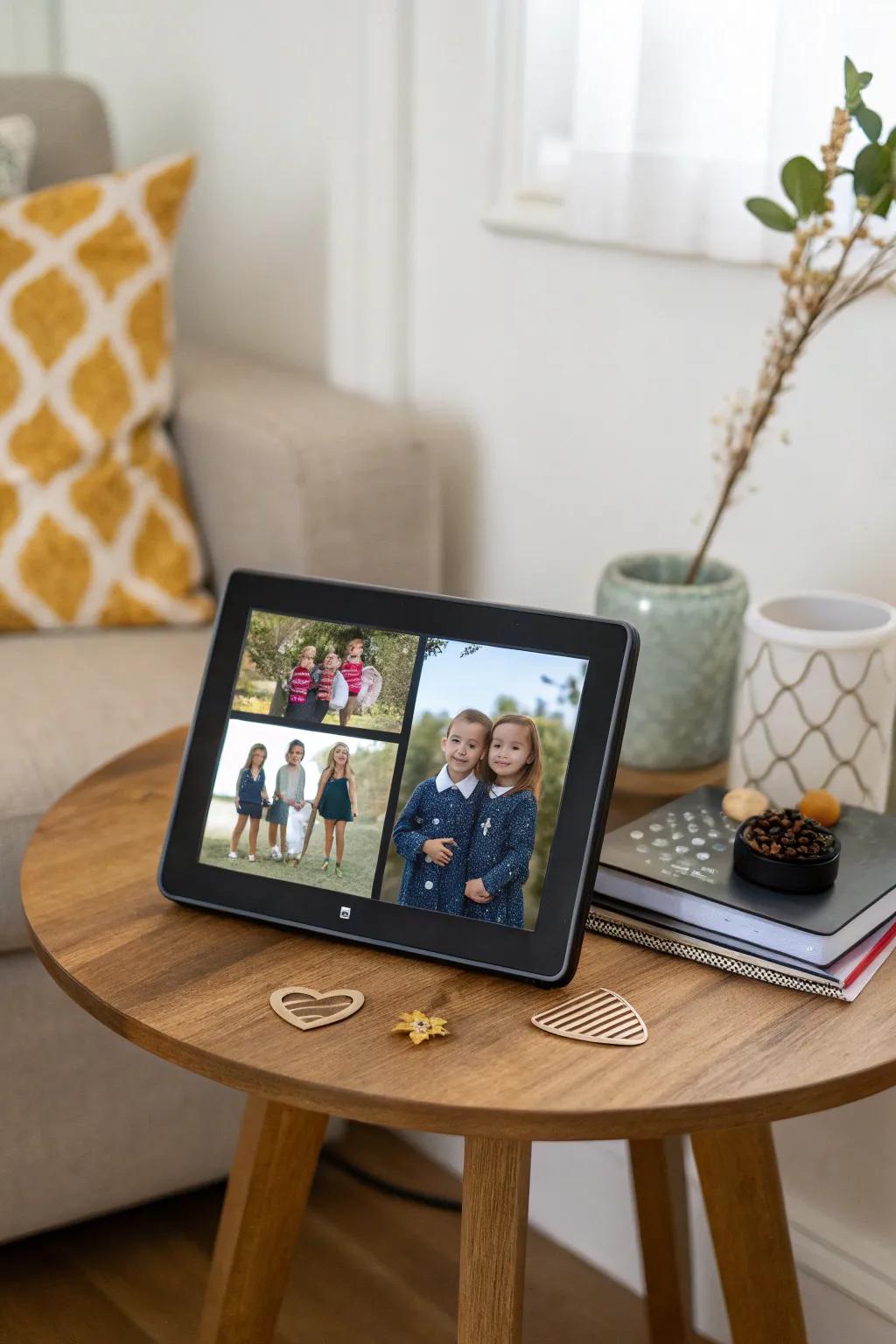 A digital frame slideshow.
