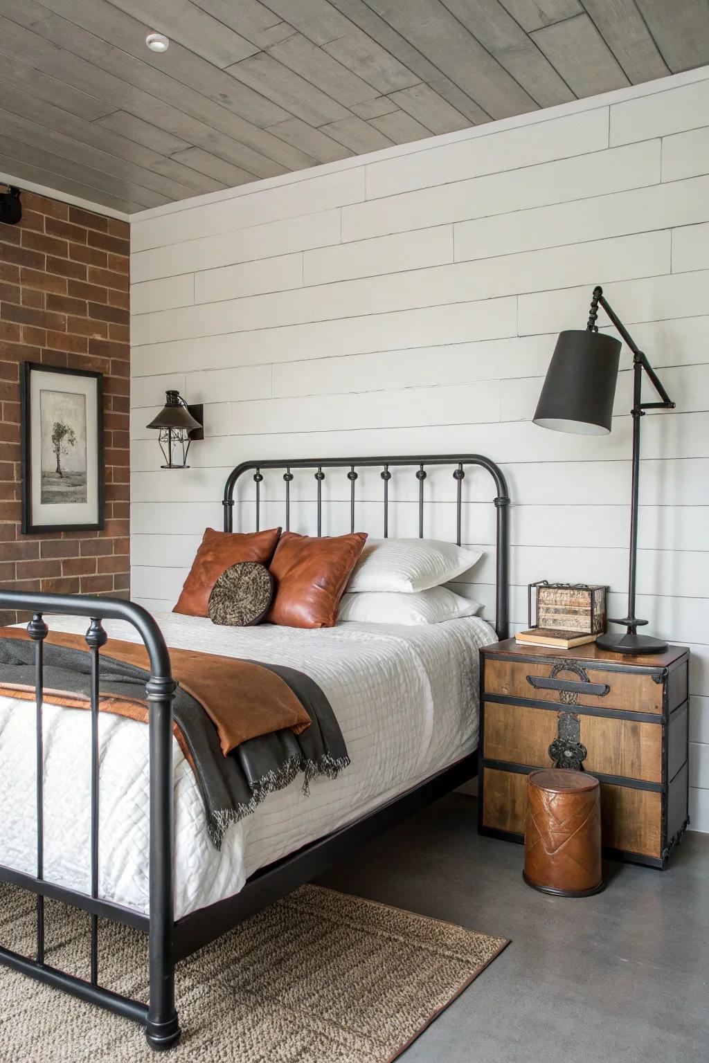 Unite planks with industrial accents for a contemporary edge.