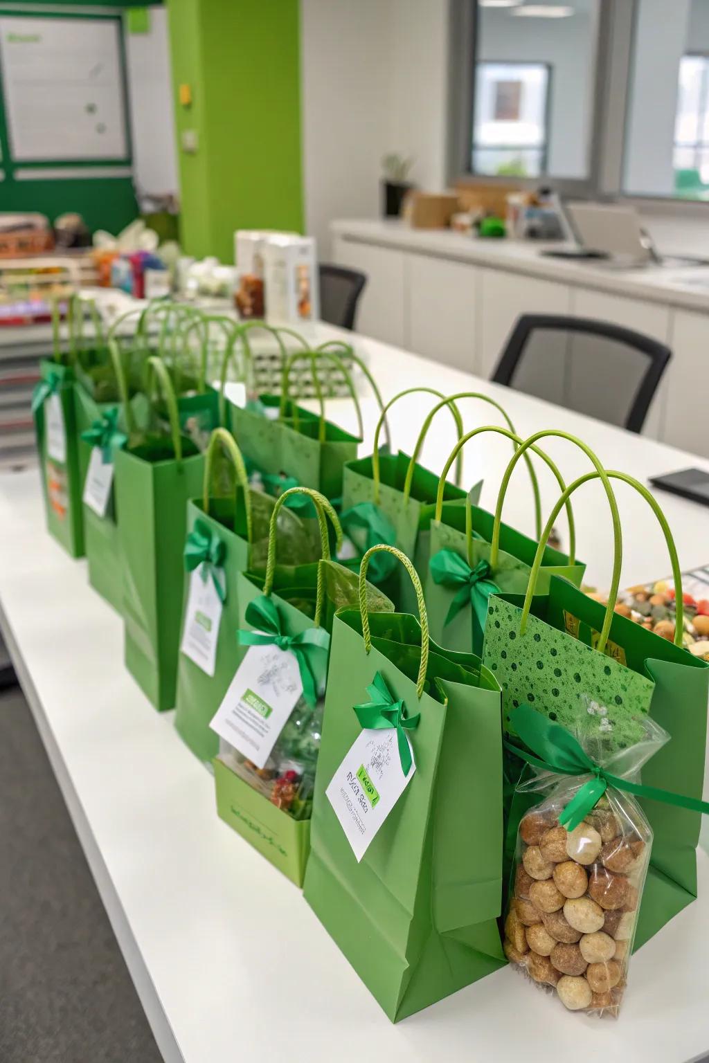 Delight your team with lucky gift bags.