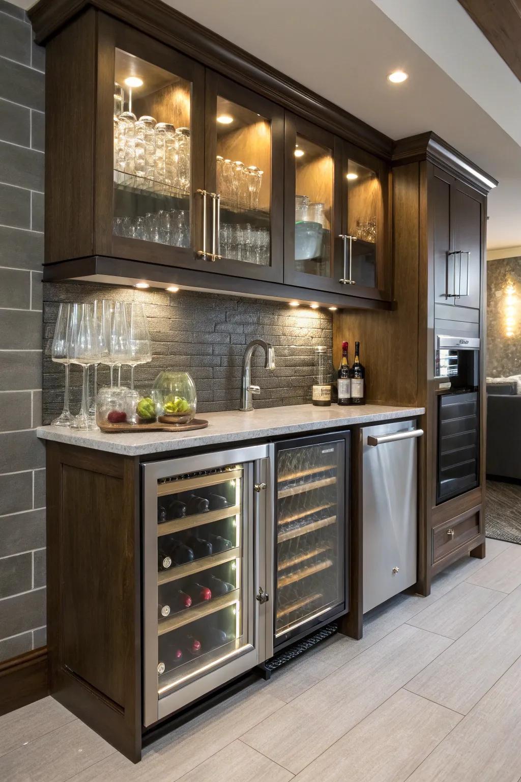 Preserve cool beverages with a small chiller.