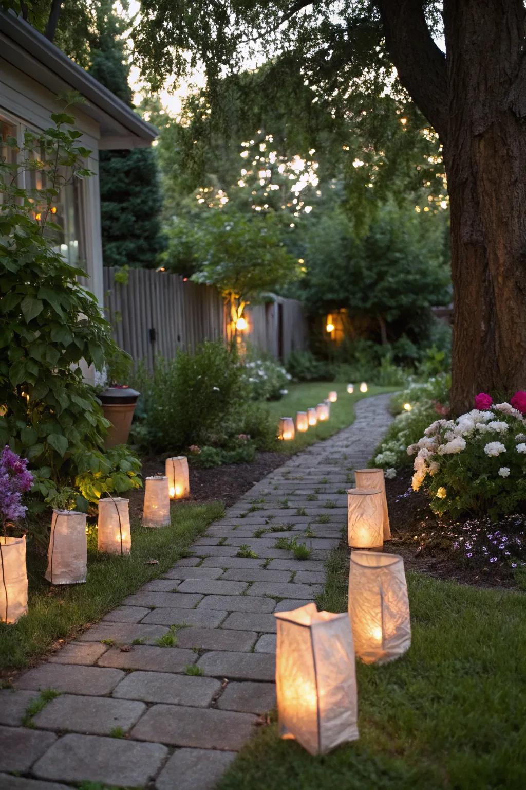 Paper sack luminaries proffer a reminiscent and charming lighting resolution.