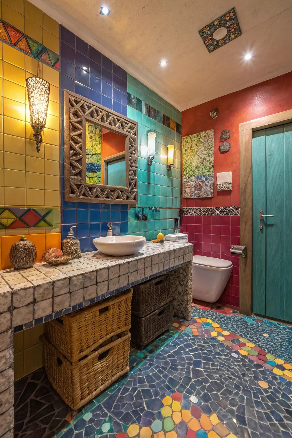 Imbue uniqueness with mosaic accents.