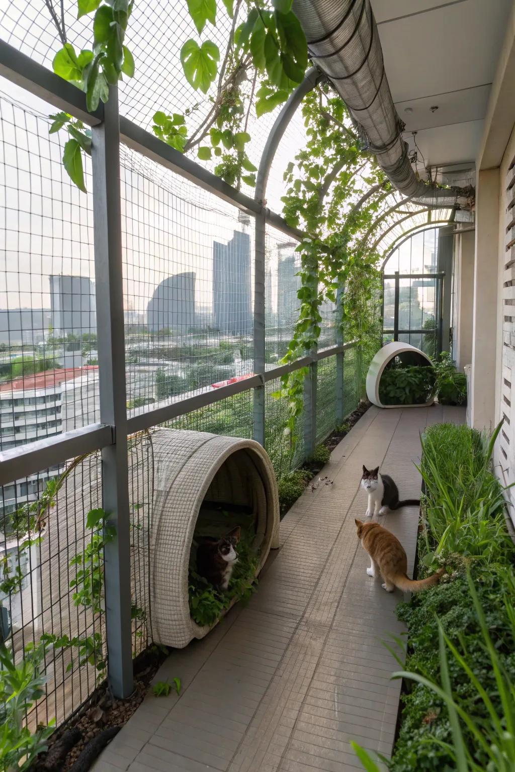 Tunnels offer exciting exploration opportunities for curious cats.