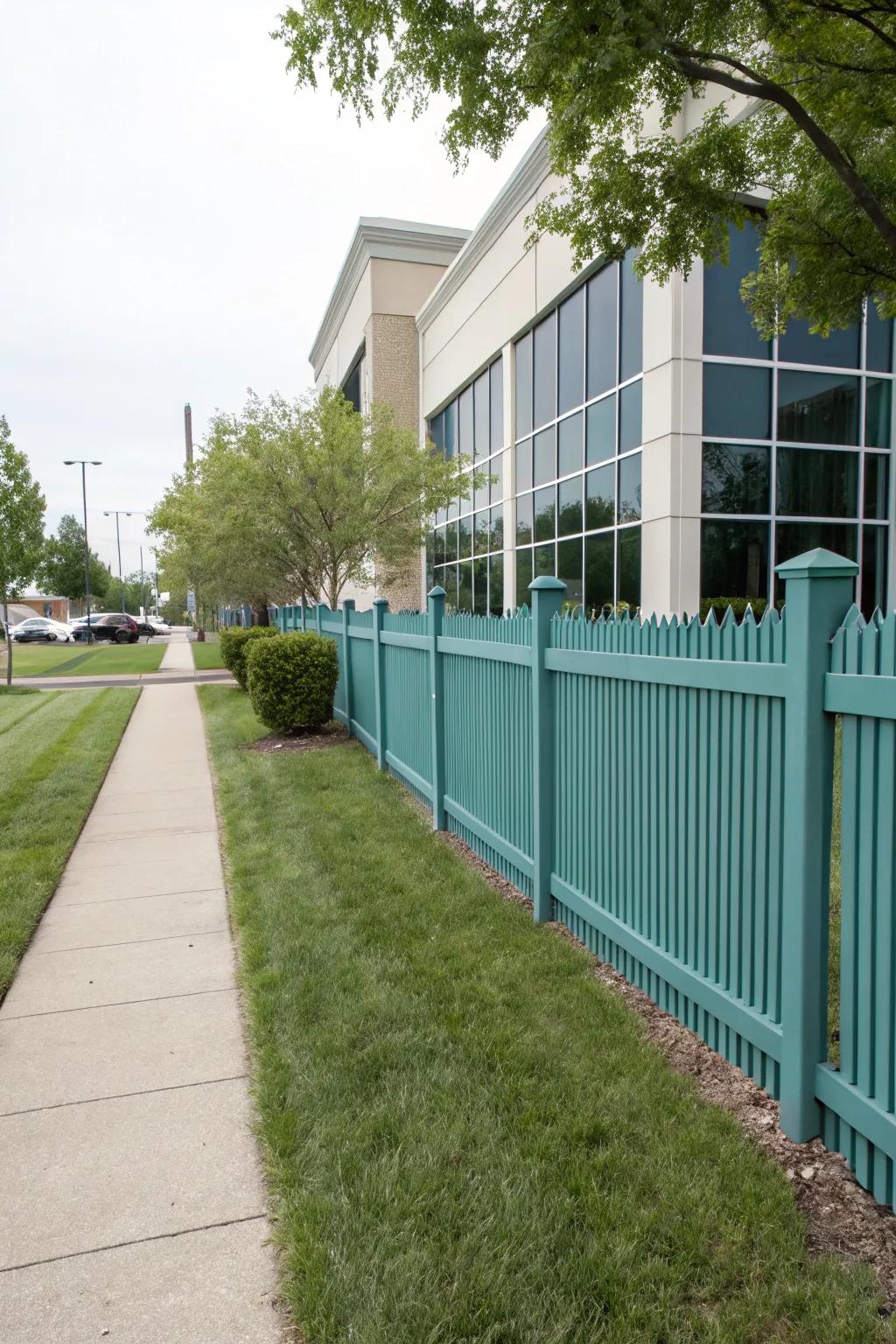 Color-coordinated fences blend seamlessly with surroundings.