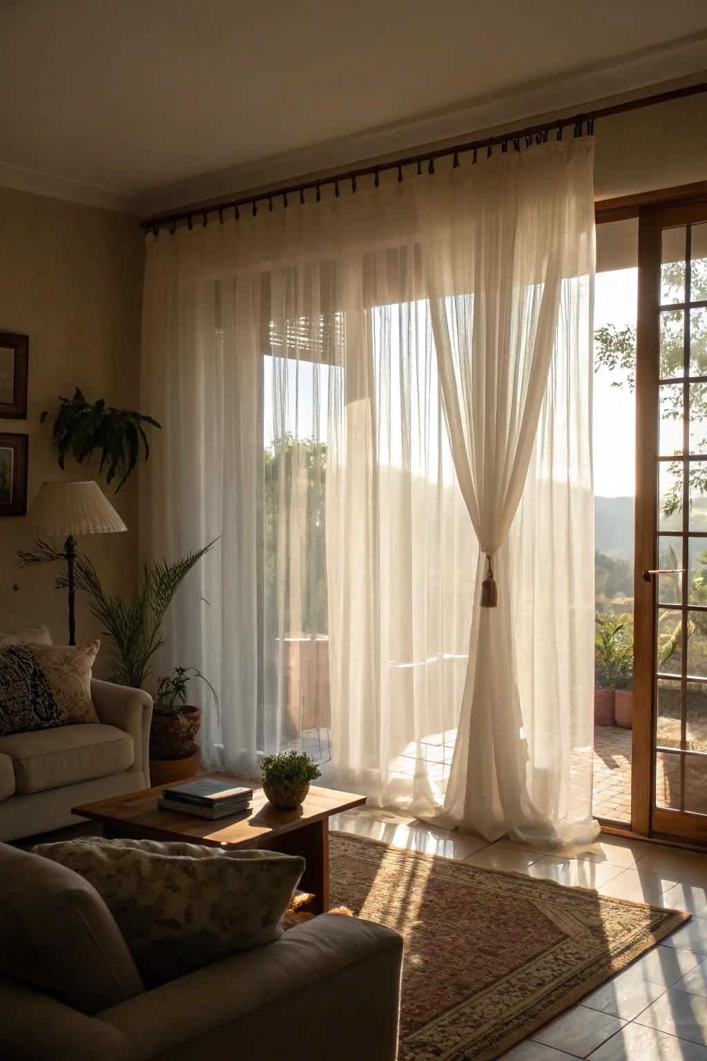 Sheer curtains brighten up your space.