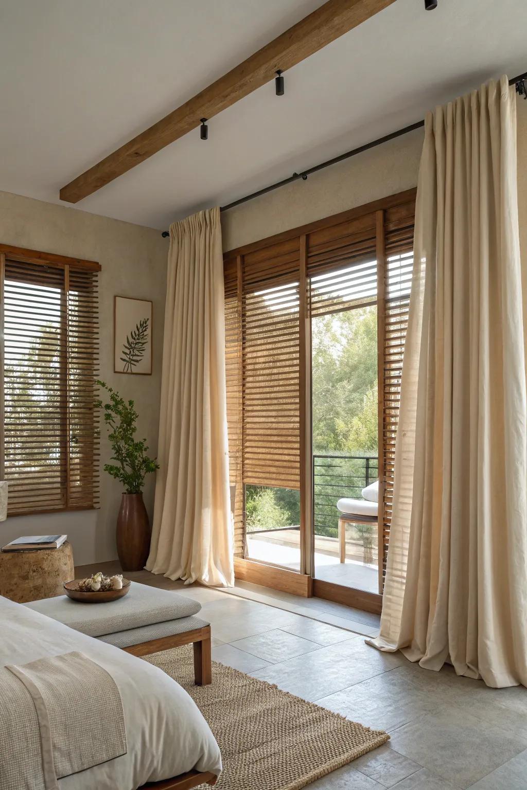 Organic tones cultivate a calming and tranquil setting.