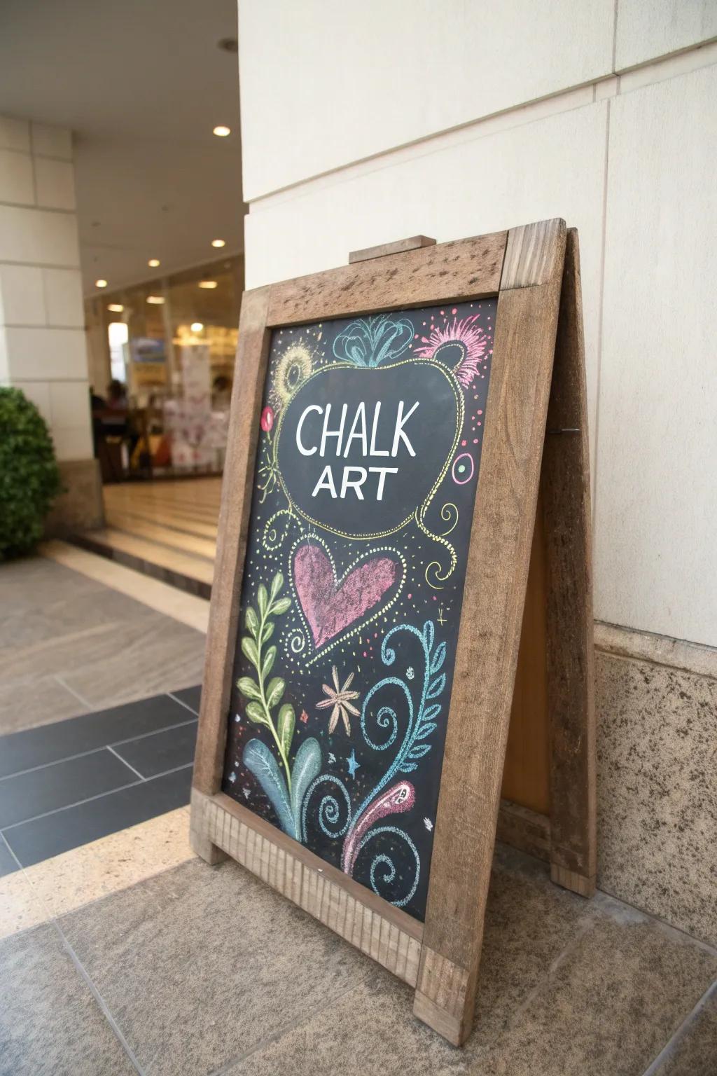 An engaging chalkboard art gallery for showcasing creativity.