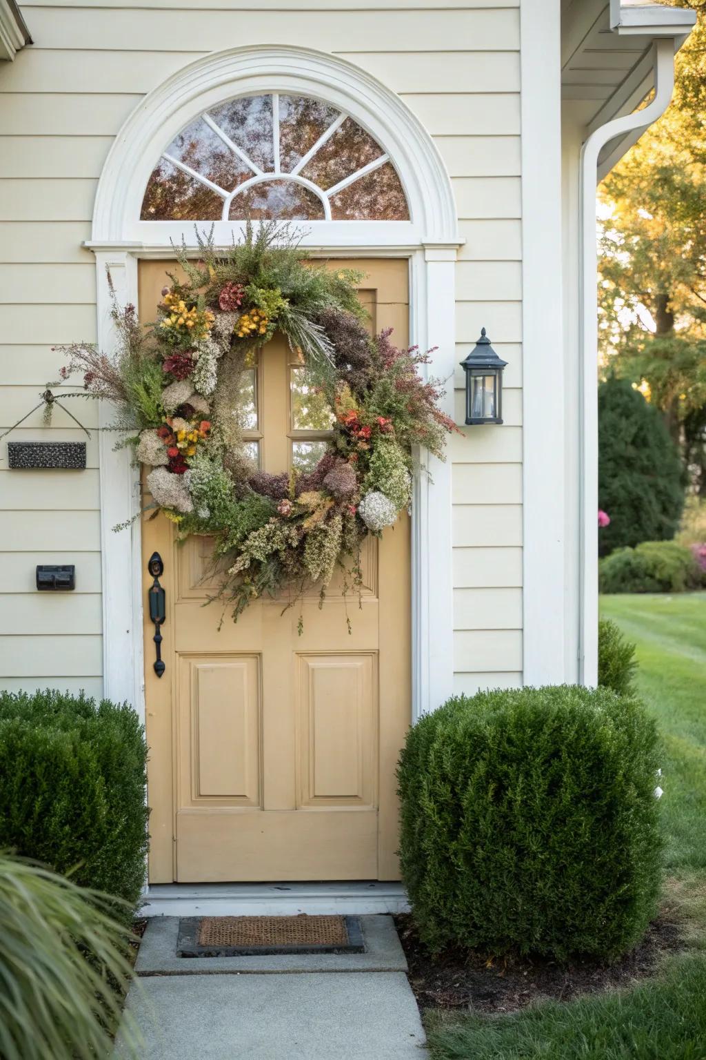 A welcoming wreath with everlasting charm.