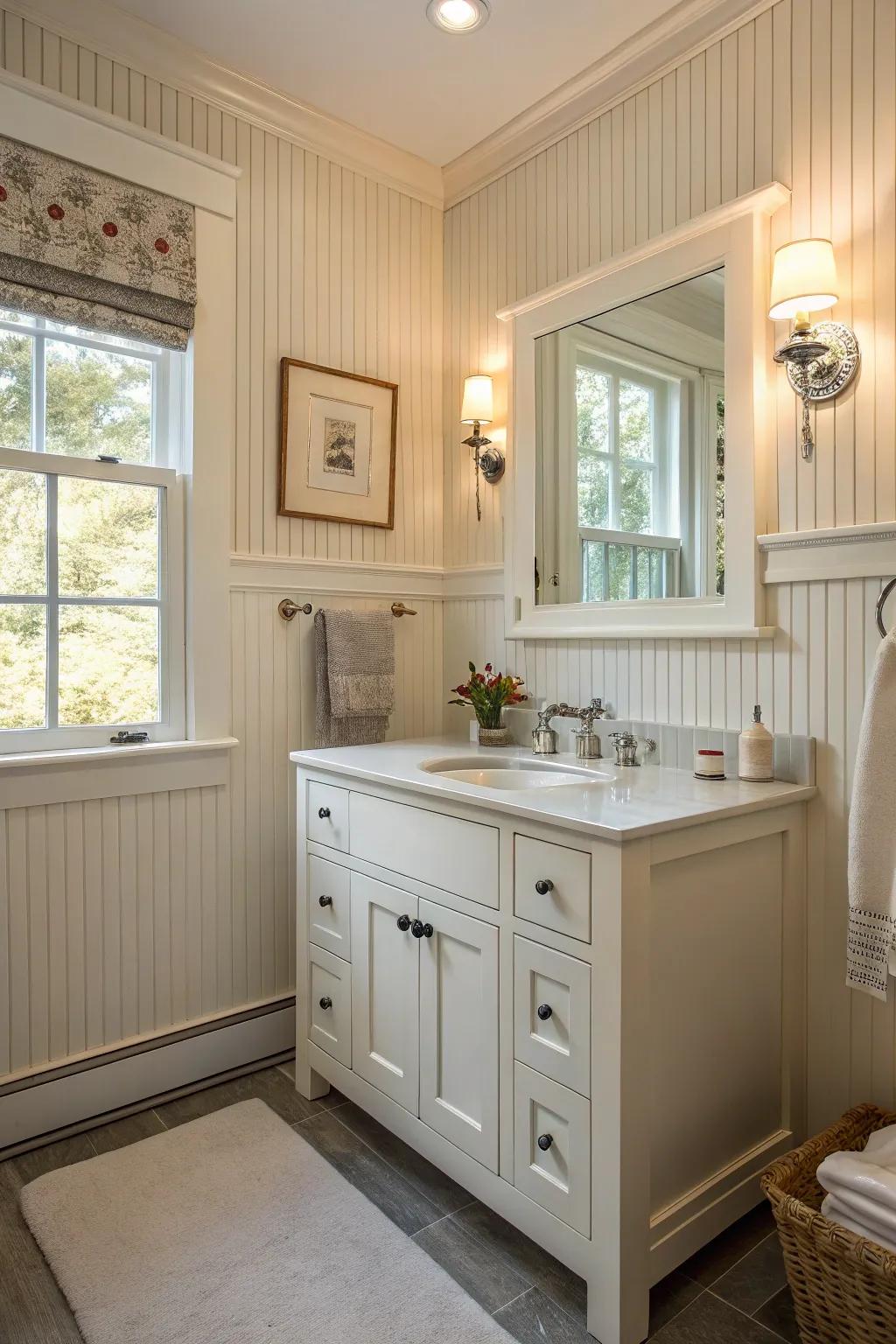 Beadboard paneling offers a timeless and charming aesthetic.