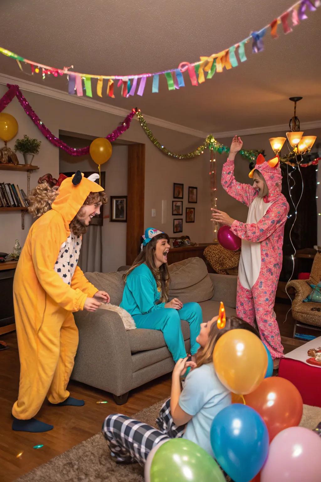 A cheerful themed costume bash celebrating Galentine's Day.