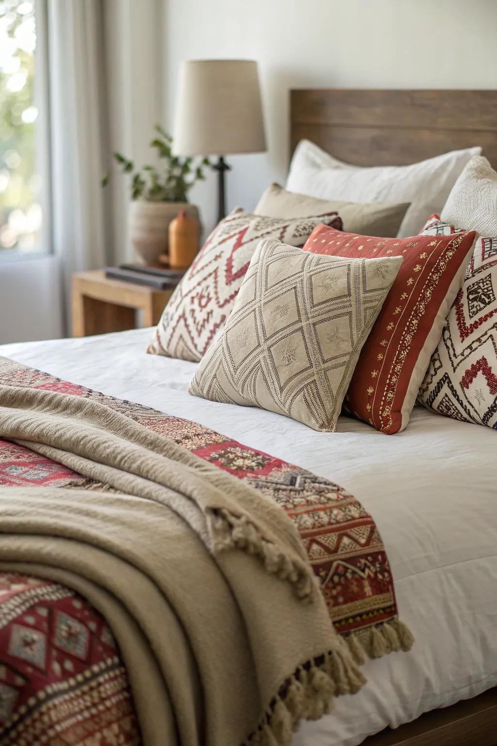 Patterns add personality and interest to your bed.