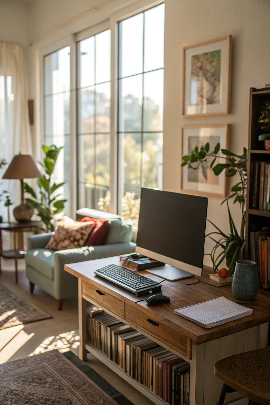 Natural light establishes a welcoming and energizing atmosphere.
