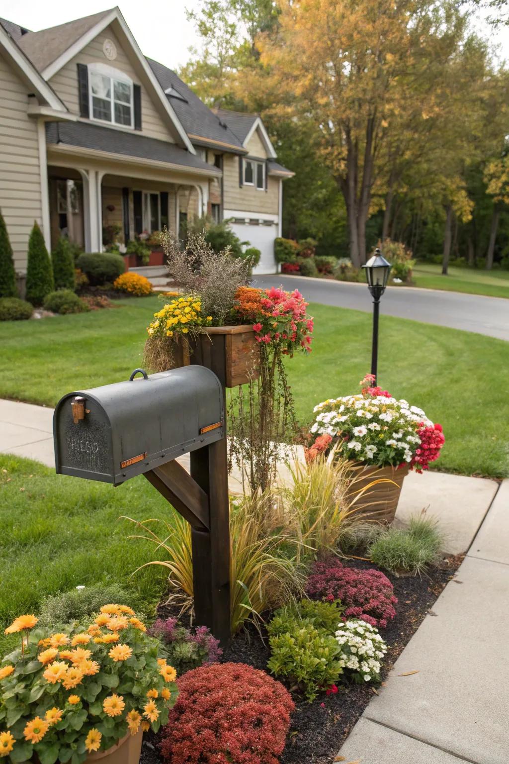 Celebrate the seasons with thematic components around your mailbox.