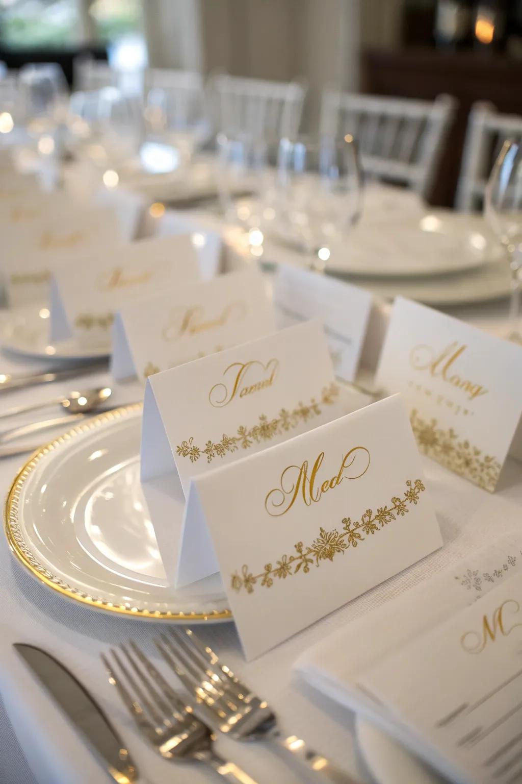 Personalized place cards that add a warm, welcoming touch.