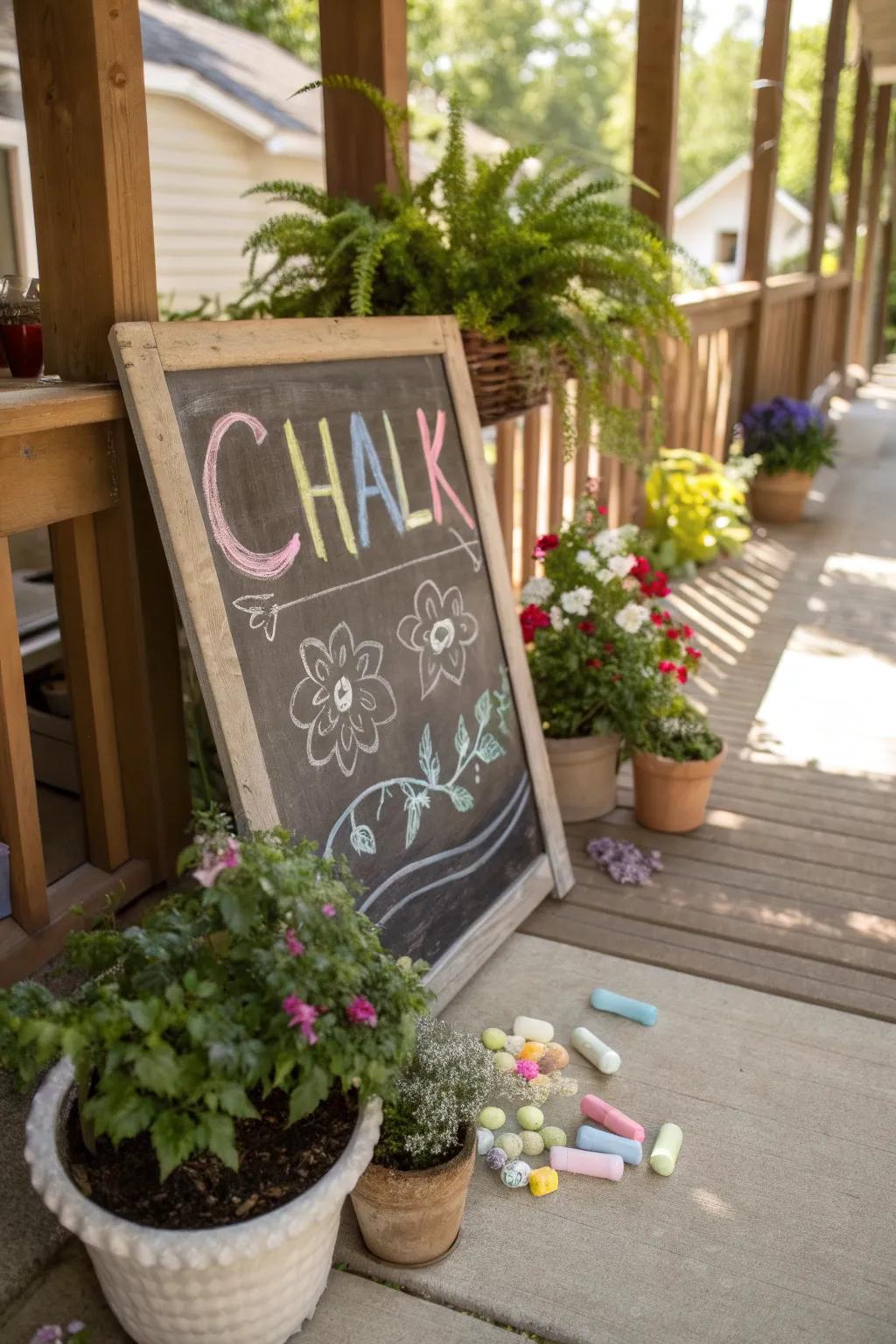 A versatile chalkboard sign perfect for dynamic messages.