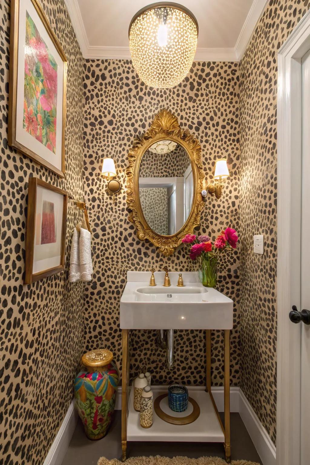 Animal prints add a playful and unforgettable twist to your powder room.