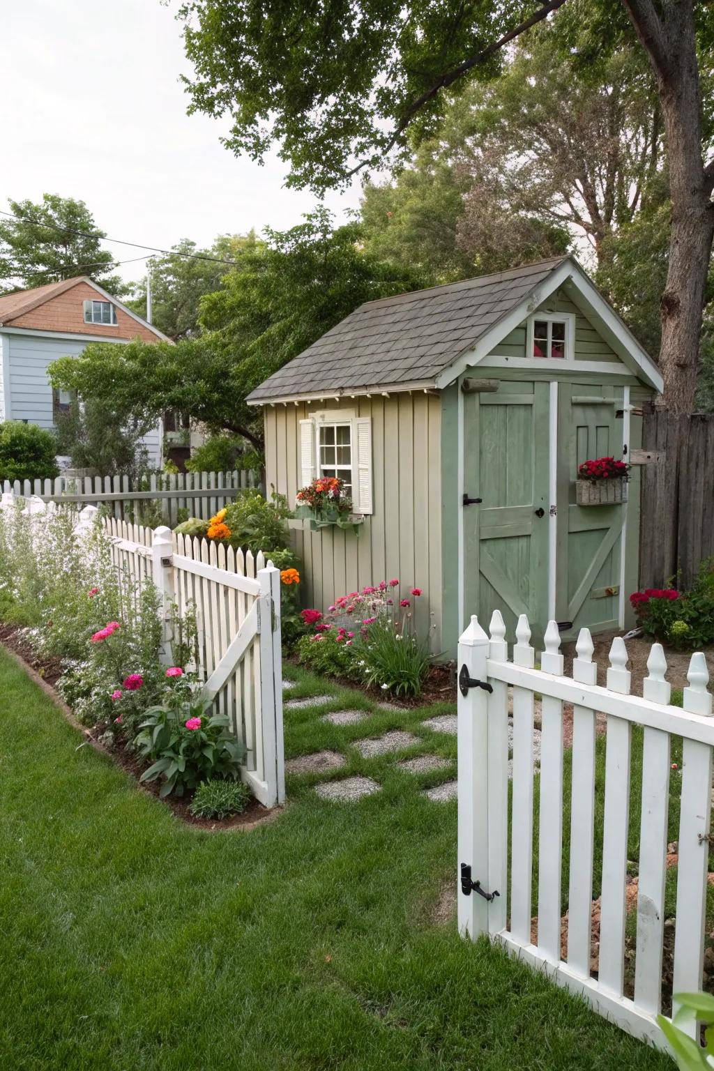 A fence can add charm and define the space around your shed.