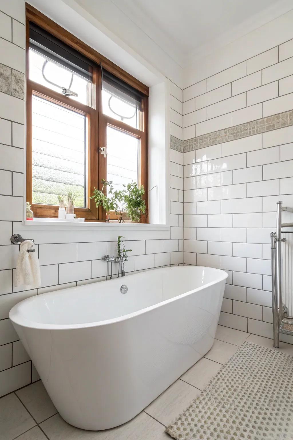 A space-efficient tub adds luxury without taking up too much room.