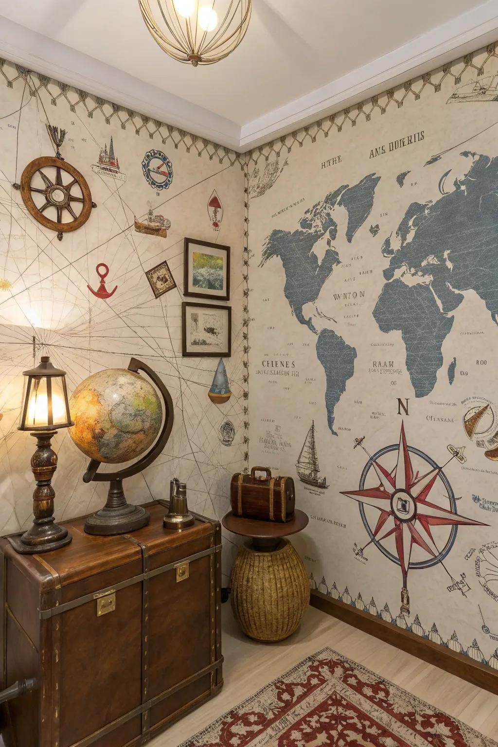 Travel-themed designs fuel a sense of wanderlust.
