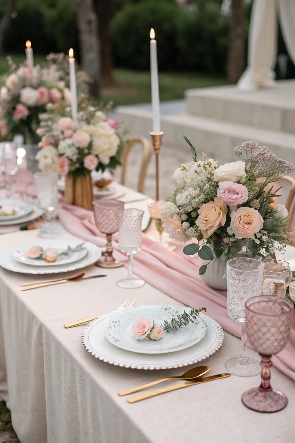 Steady color palettes fashion a harmonious tablescape.