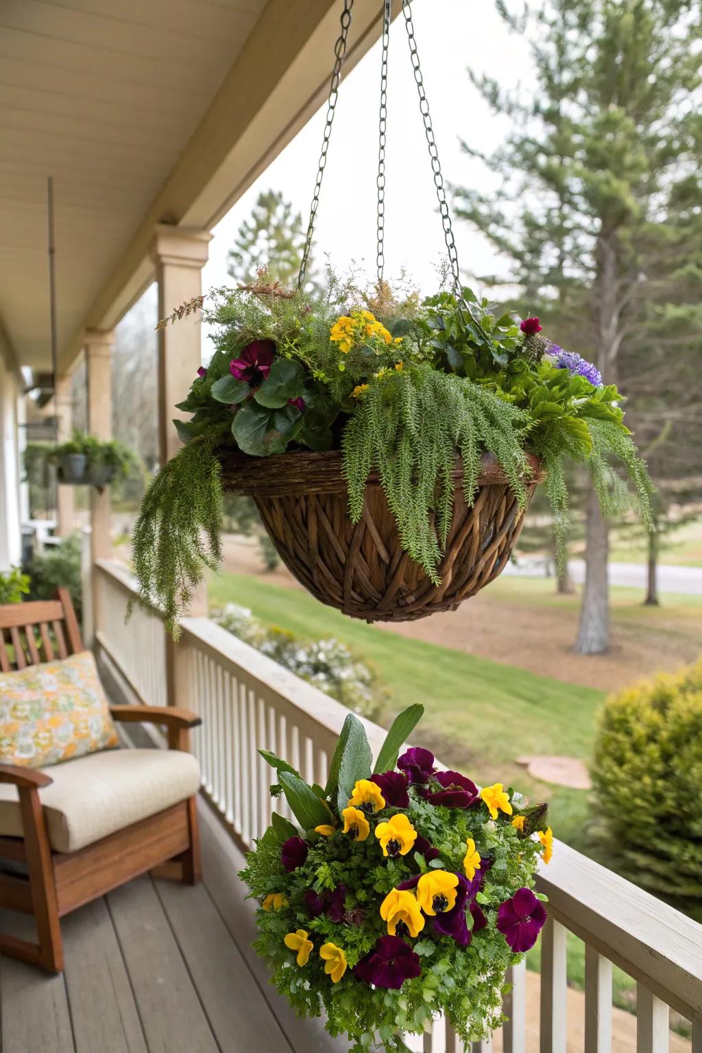 Pansies offer cheerful blooms throughout winter.