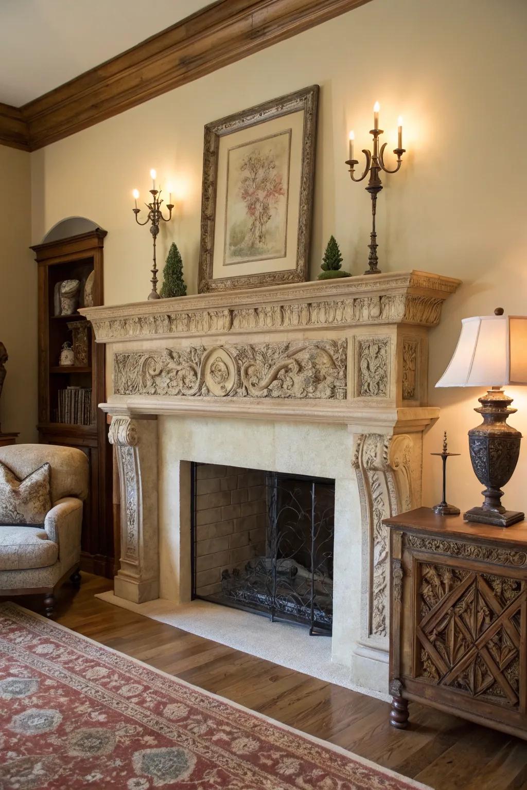 Architectural salvage makes for striking wall decor.