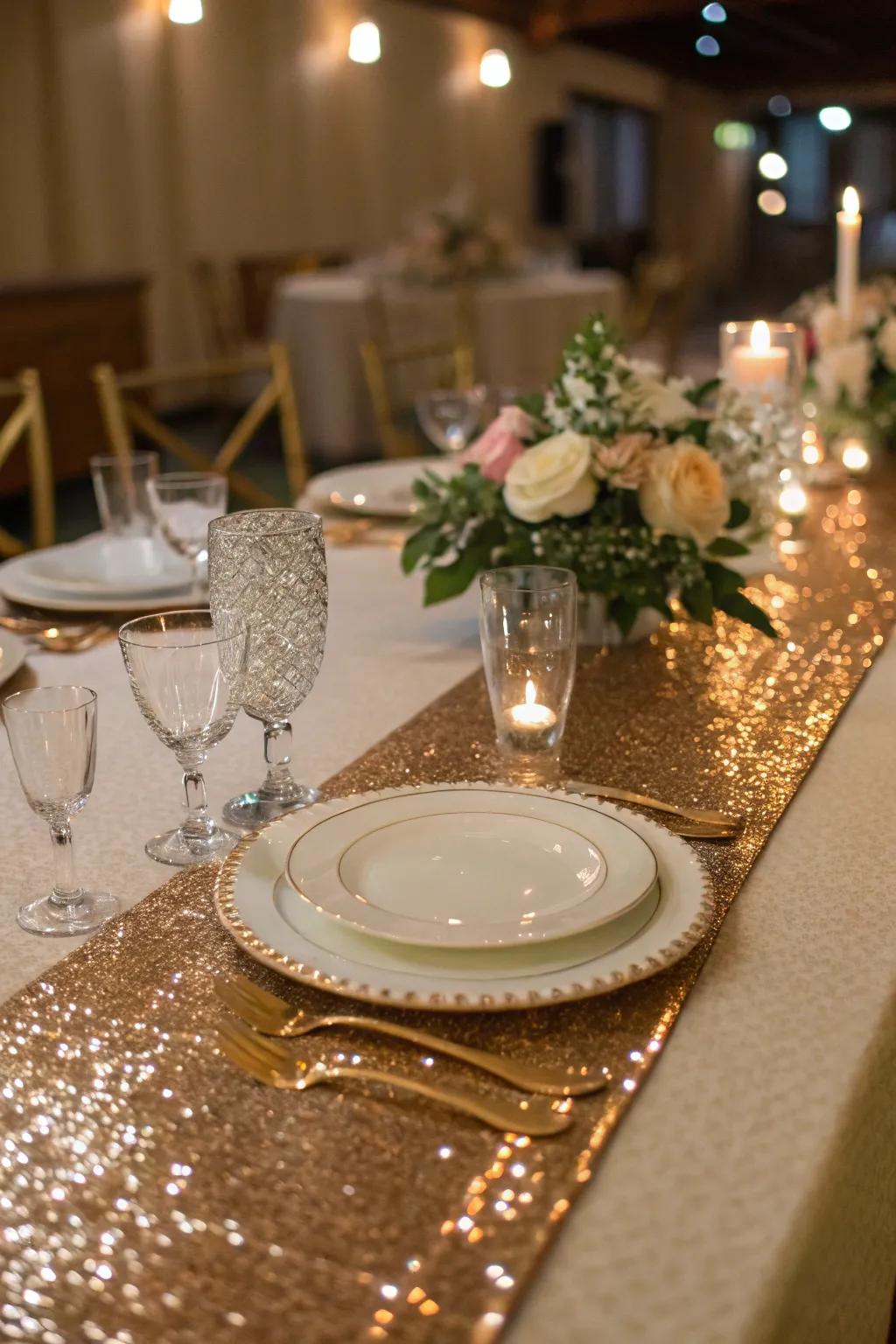 Table runners that inject glamour into dining.