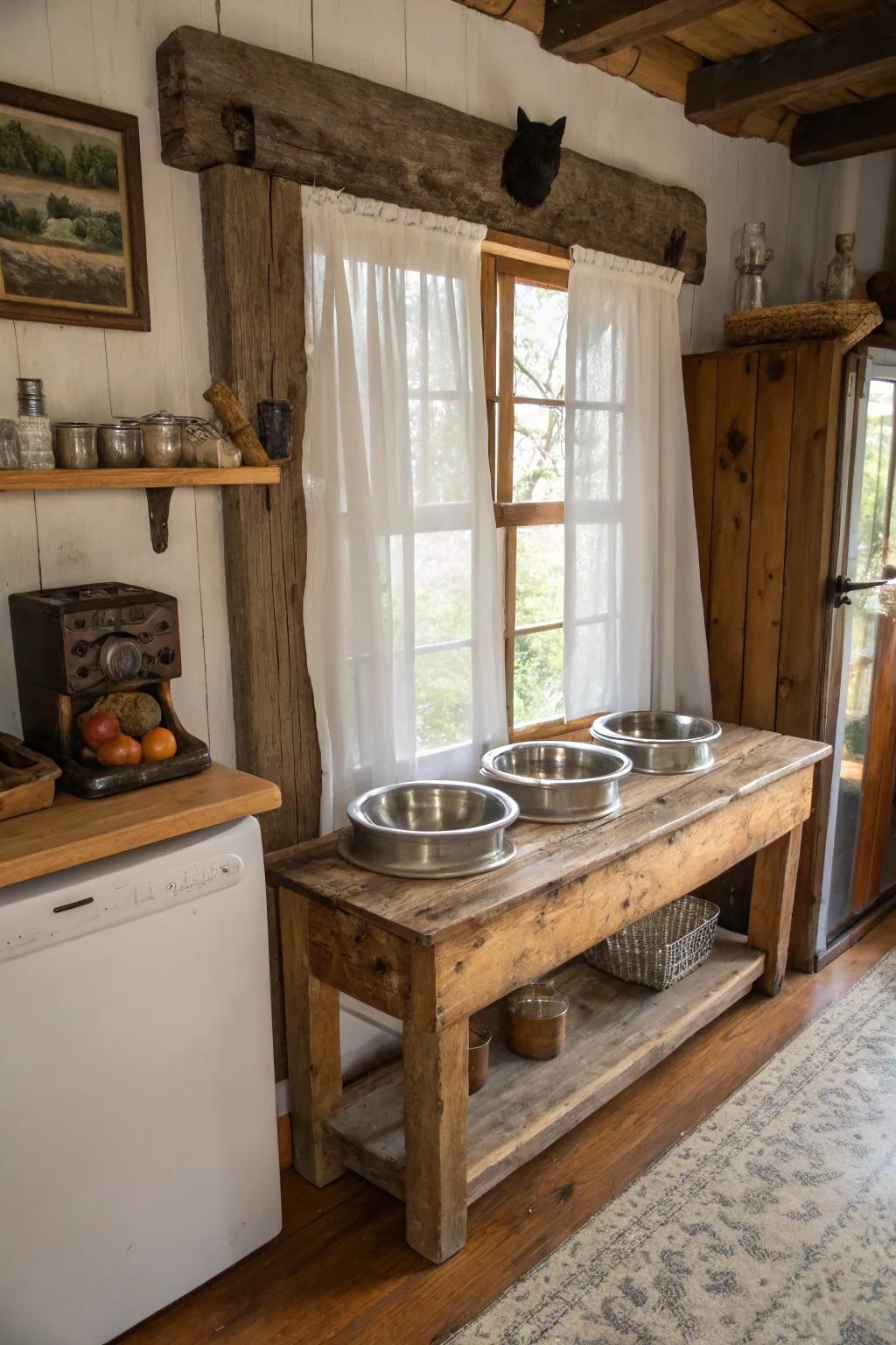Transform repurposed pallets into a charming and sustainable feeding station.