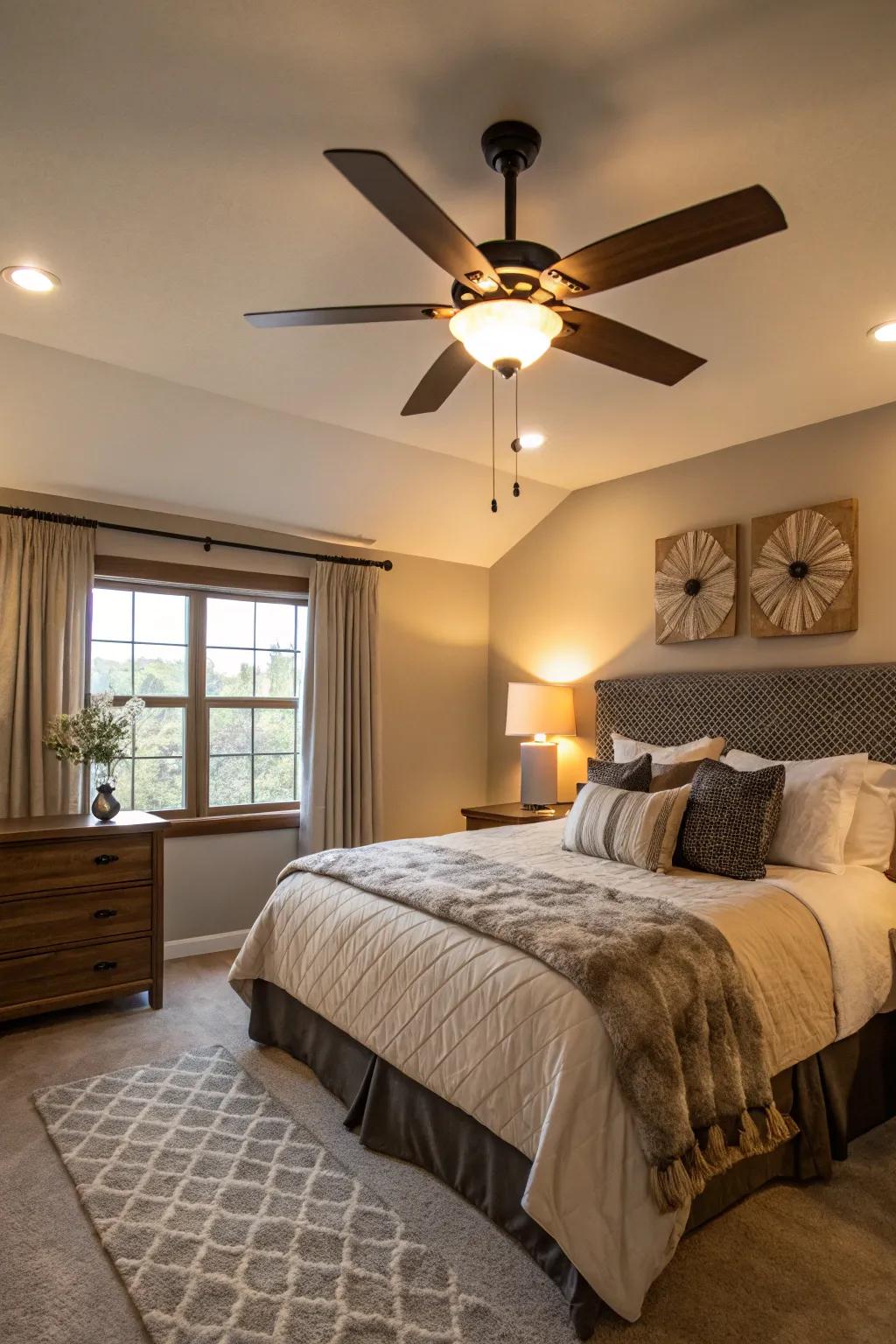 Stay cool and stylish with a ceiling fan that complements your decor.