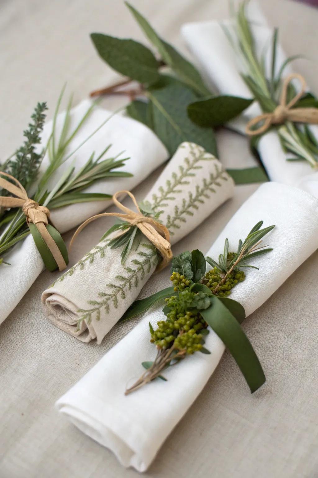 DIY napkin rings for a personal touch.