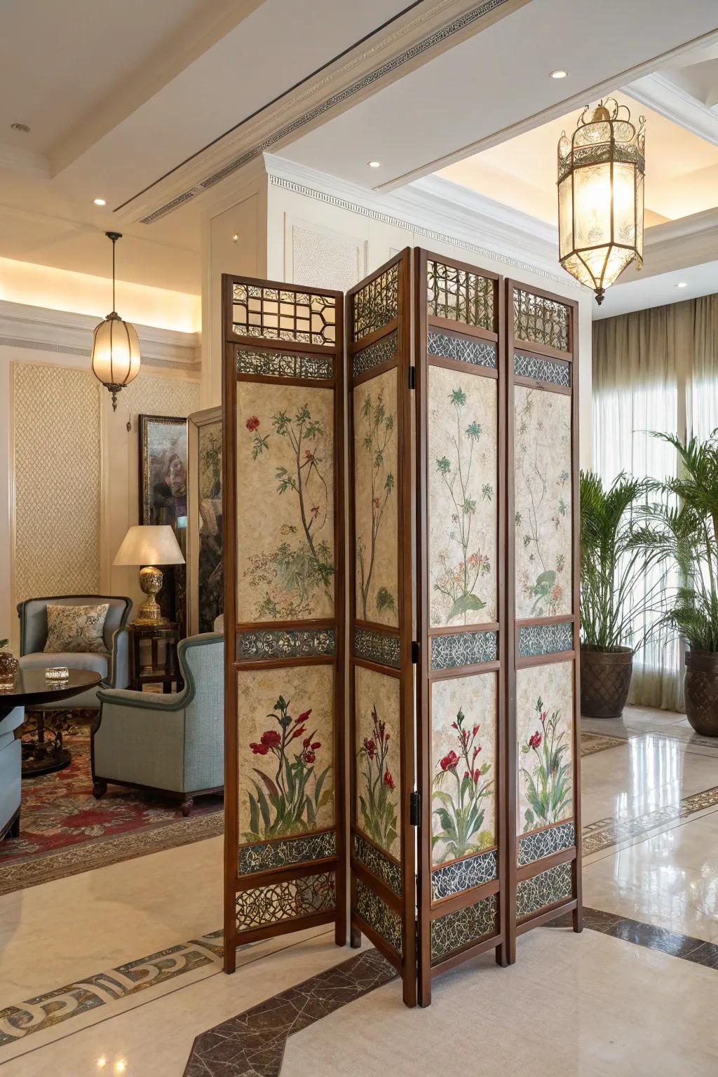 Divide and decorate with a stylish folding screen.